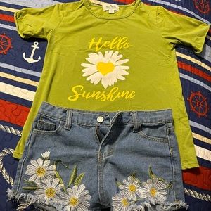 2 piece set boutique daisy outfit size 8